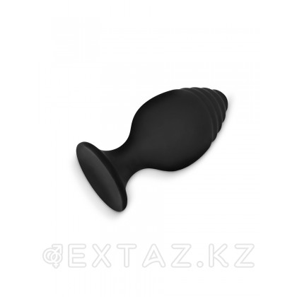 Браззерс - силиконовая анальная пробка с рельефом, 6х3 см Черный от sex shop Extaz