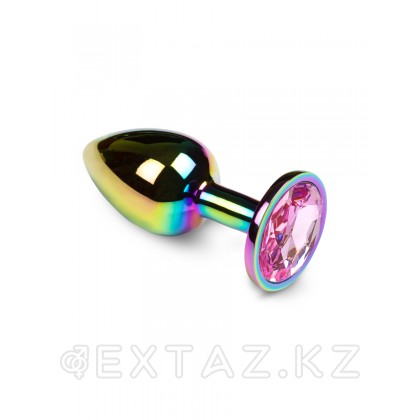 Пикантные штучки - маленькая яркая анальная пробка с кристаллом, 6х2.5 см Розовый от sex shop Extaz
