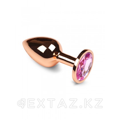 Пикантные штучки - маленькая золотая анальная пробка с кристаллом, 6х2.5 см Розовый от sex shop Extaz