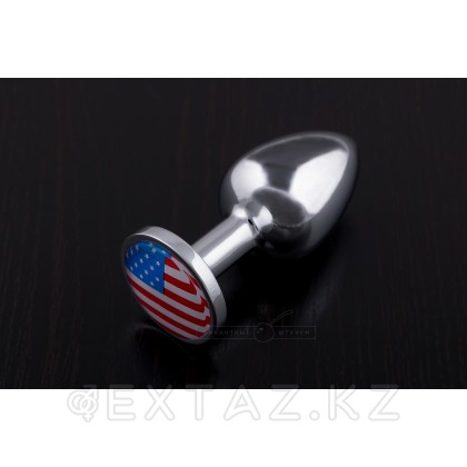 Маленькая анальная пробка с флагом США (7.5 см) Серебристый от sex shop Extaz