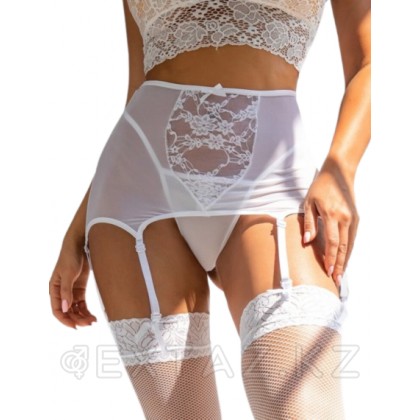 Пояс на высокой посадке с ремешками для чулок белый (3XL) от sex shop Extaz