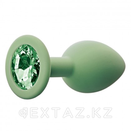 Анальная пробка с зеленым кристаллом Gamma, цвет салатовый (CORE) (M) от sex shop Extaz фото 2