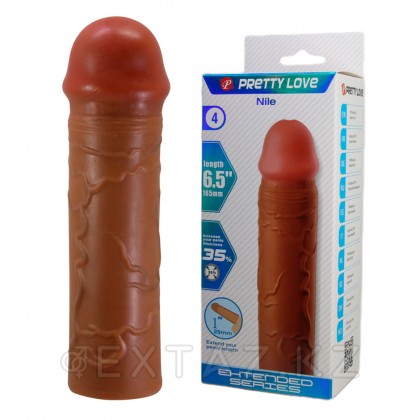 Реалистичная насадка на пенис Nile, коричневый, 16,5 см от sex shop Extaz фото 9