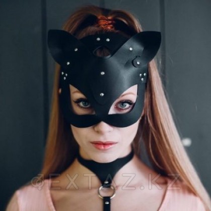 Кошачья маска из кожи от sex shop Extaz