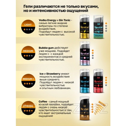 Жидкий интимный гель с эффектом вибрации Bubble Gum, 15 мл от sex shop Extaz фото 4