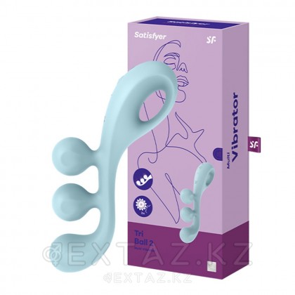 Мультифункциональный вибратор для тройной стимуляции Satisfyer Tri Ball 2 голубой от sex shop Extaz фото 2