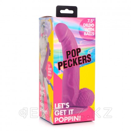 Реалистичный фаллоимитатор Pop Peckers With Balls (21,5×4,5 см) фиолетовый от sex shop Extaz фото 4