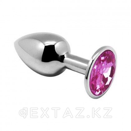 Металлическая анальная пробка Anal Pleasure от Alive (L: 9*4,1 см.) розовый кристалл от sex shop Extaz