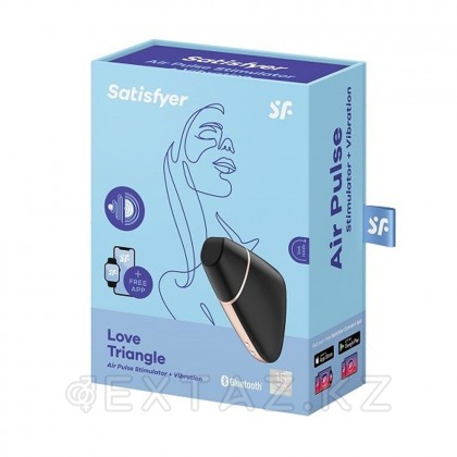 Вакуумный клиторальный стимулятор с вибрацией Satisfyer Love triangle black от sex shop Extaz фото 2