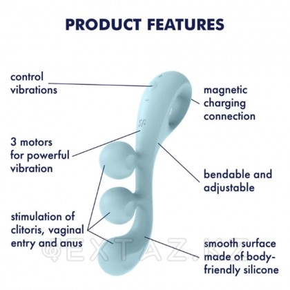 Мультифункциональный вибратор для тройной стимуляции Satisfyer Tri Ball 2 голубой от sex shop Extaz фото 8