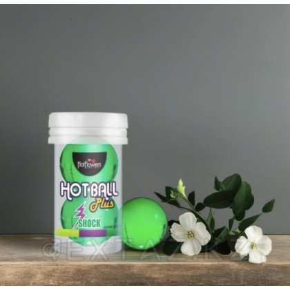 Лубрикант HOT BALL PLUS на силиконовой основе в виде двух шариков с покалывающим эффектом от sex shop Extaz фото 2
