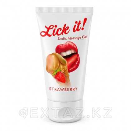 Массажный гель Lick It! с ароматом клубники, 50 мл от sex shop Extaz