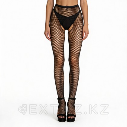 Черные колготки со сдвоенной мелкой сеткой и доступом (SENSE) (S/XL) от sex shop Extaz