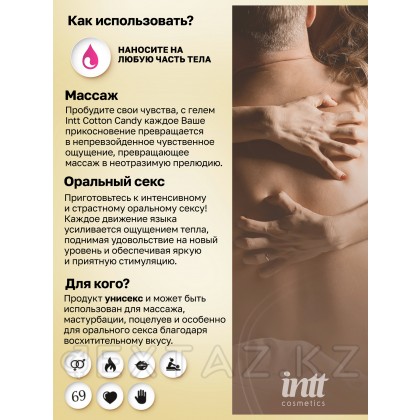 Intt Cotton Candy Massage Gel - Съедобный гель для интимного массажа, 30 мл (сахарная вата) от sex shop Extaz фото 5