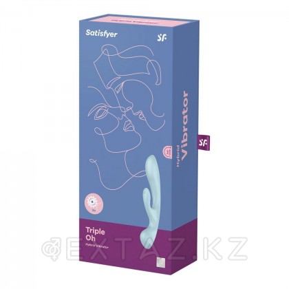 Вибратор-кролик Satisfyer Triple Oh светло-голубой от sex shop Extaz фото 9