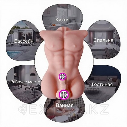 Спортивное мужское тело с фаллоимитатором (8,5 кг.) от sex shop Extaz фото 8