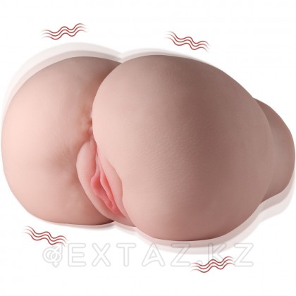 Реалистичный двойной мастурбатор Lore с вибрацией от sex shop Extaz фото 2