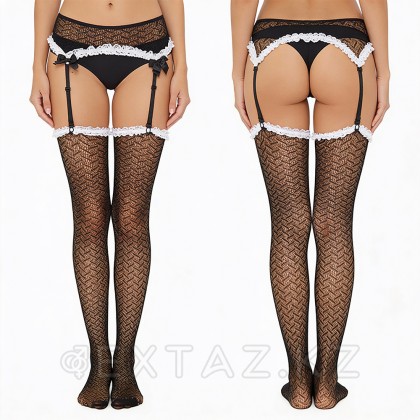 Чулки с поясом и белой окантовкой (Sense) (S/M) от sex shop Extaz фото 7