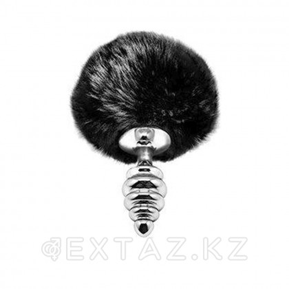 Анальный плаг Fluffy Twist чёрный L от Alive (9×4 см) от sex shop Extaz фото 4
