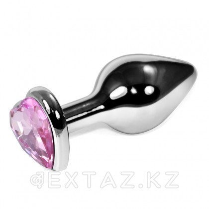 Металлический анальный плаг с кристаллом, розовый от sex shop Extaz