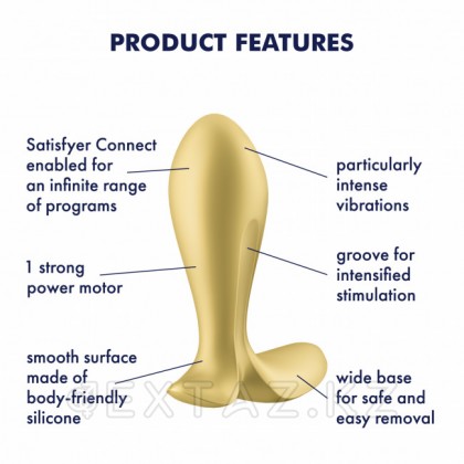 Анальный виброплаг Satisfyer Intensity Plug желтый (Connect App) от sex shop Extaz фото 10