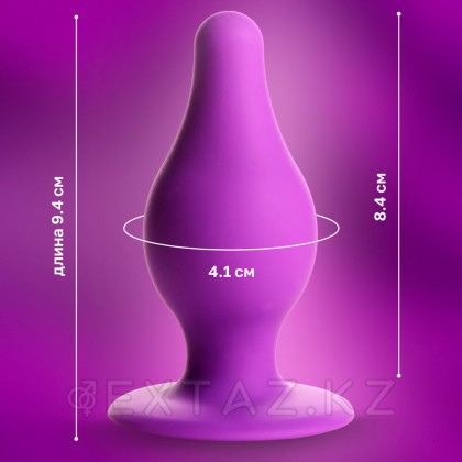 Мягкая гибкая анальная пробка Squeeze-It Squeezable Tapered Medium Anal Plug, M, фиолетовый, 9.4х4.1 см от sex shop Extaz фото 4