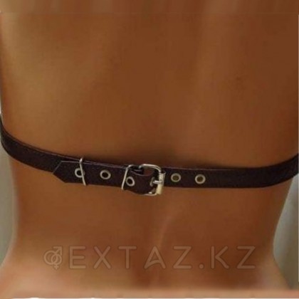 Сбруя с ошейником из темно-шоколадной кожи от sex shop Extaz фото 5
