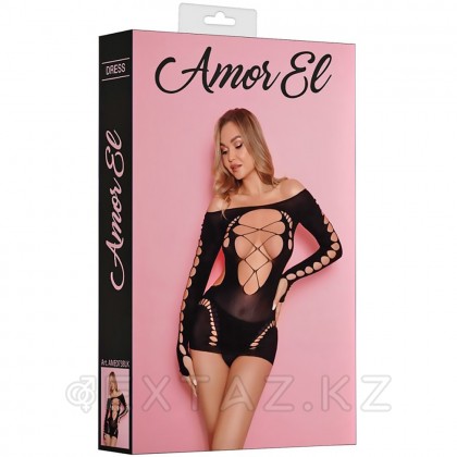 Эротическое мини-платье Amor El со шнуровкой и длинным рукавом, S/L  от sex shop Extaz фото 8