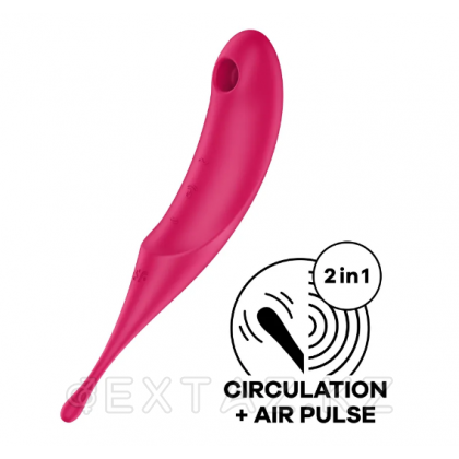 Вибратор с воздушной стимуляцией клитора Satisfyer Twirling Pro+ бордовый (Connect App) от sex shop Extaz фото 10