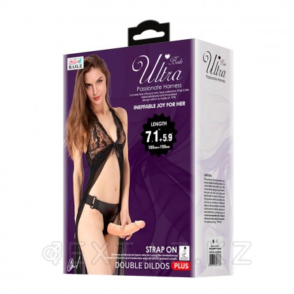 Двусторонний страпон с поясом для фиксации Ultra Passionate harness от sex shop Extaz фото 4