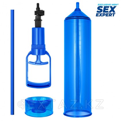 Вакуумная помпа Sex Expert с всасывающим насосом синяя (L 200 мм, D 55 мм) от sex shop Extaz фото 2