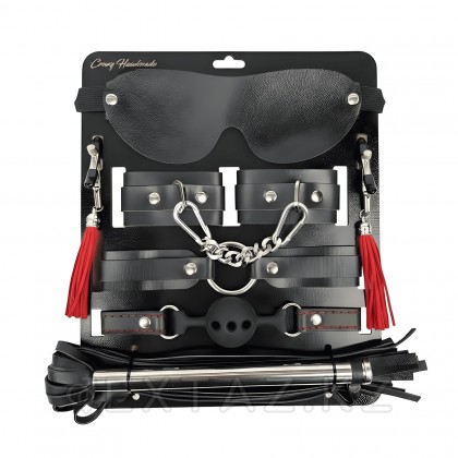 Набор из черной кожи (6 предметов) от sex shop Extaz