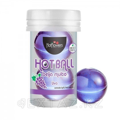 Лубрикант AROMATIC HOT BALL на масляной основе в виде двух шариков с ароматом винограда от sex shop Extaz