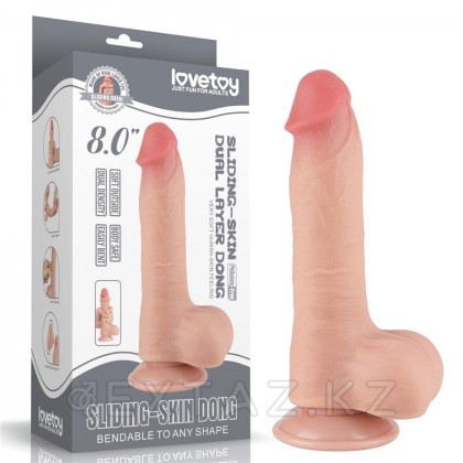 Фаллоимитатор с двойным покрытием Sliding Skin (20*3,9 см.) телесный цвет от sex shop Extaz