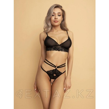Черные трусики с доступом и переплетением лент сзади (Easy to love) (S/M; 42-44) от sex shop Extaz