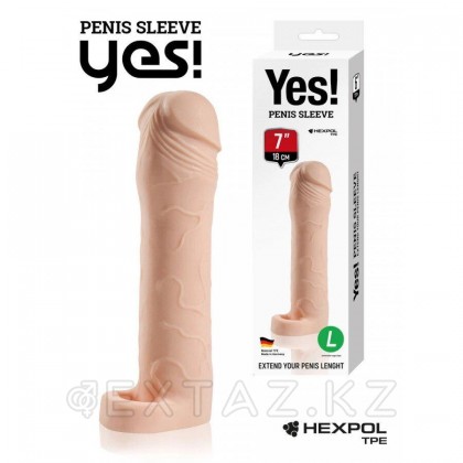 Насадка-удлинитель Yes! с втулкой, L, длина 19 см, диаметр 3.1 см от sex shop Extaz