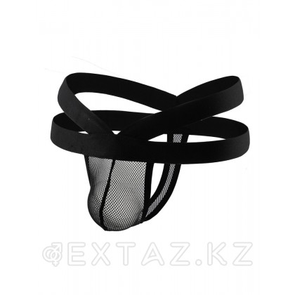 Сетчатые мужские стринги Strappy (S) черные от sex shop Extaz фото 7
