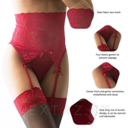 Пояс для чулок на высокой посадке Red Sexy Lace (M-L) от sex shop Extaz фото 5