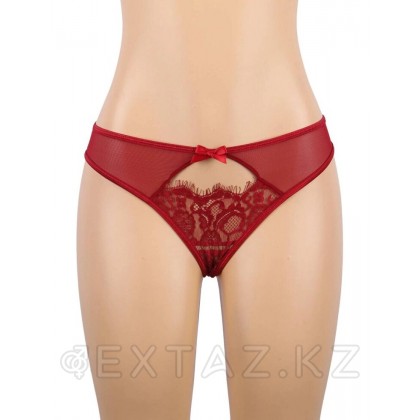 Пояс для чулок с ремешками и трусики красные Flower&bow (3XL-4XL) от sex shop Extaz фото 6