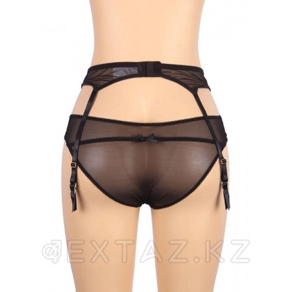 Трусики и пояс для чулок с ремешками Sexy черные Exquisite Lace (3XL-4XL) от sex shop Extaz фото 9