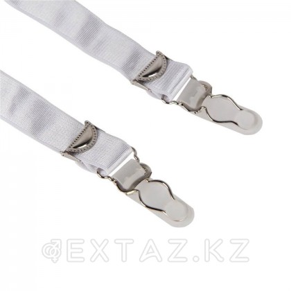 Пояс белый для чулок с ремешками на клипсах (3XL-4XL) от sex shop Extaz фото 7