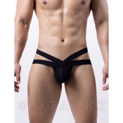 Сетчатые мужские стринги Strappy (XL) черные от sex shop Extaz