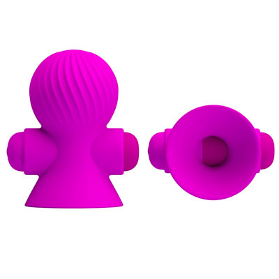 Стимулятор сосков с вибрацией, фиолетовый, 2 шт