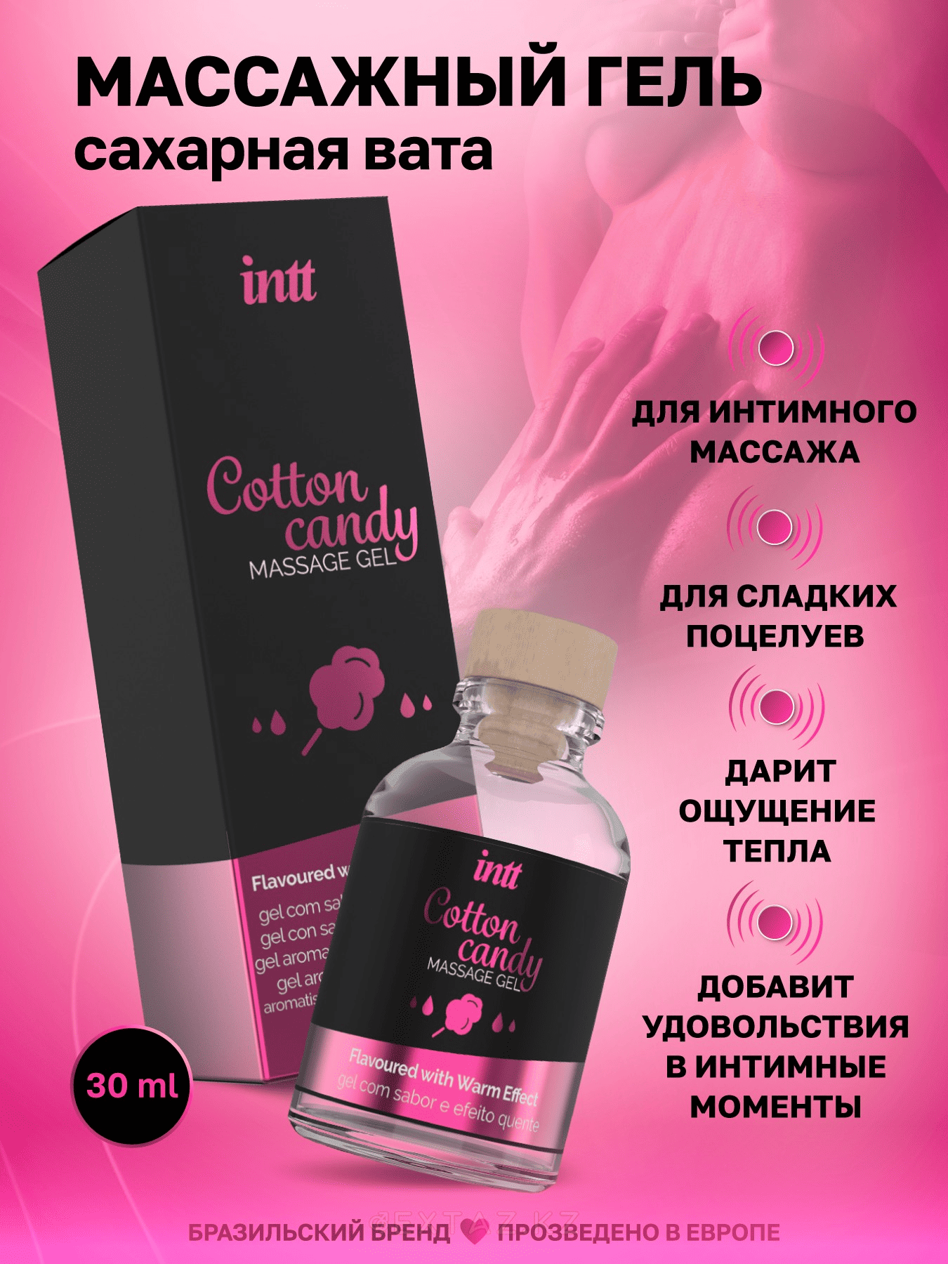 Гель для массажа Intt Cotton Candy с ароматом сахарной ваты
