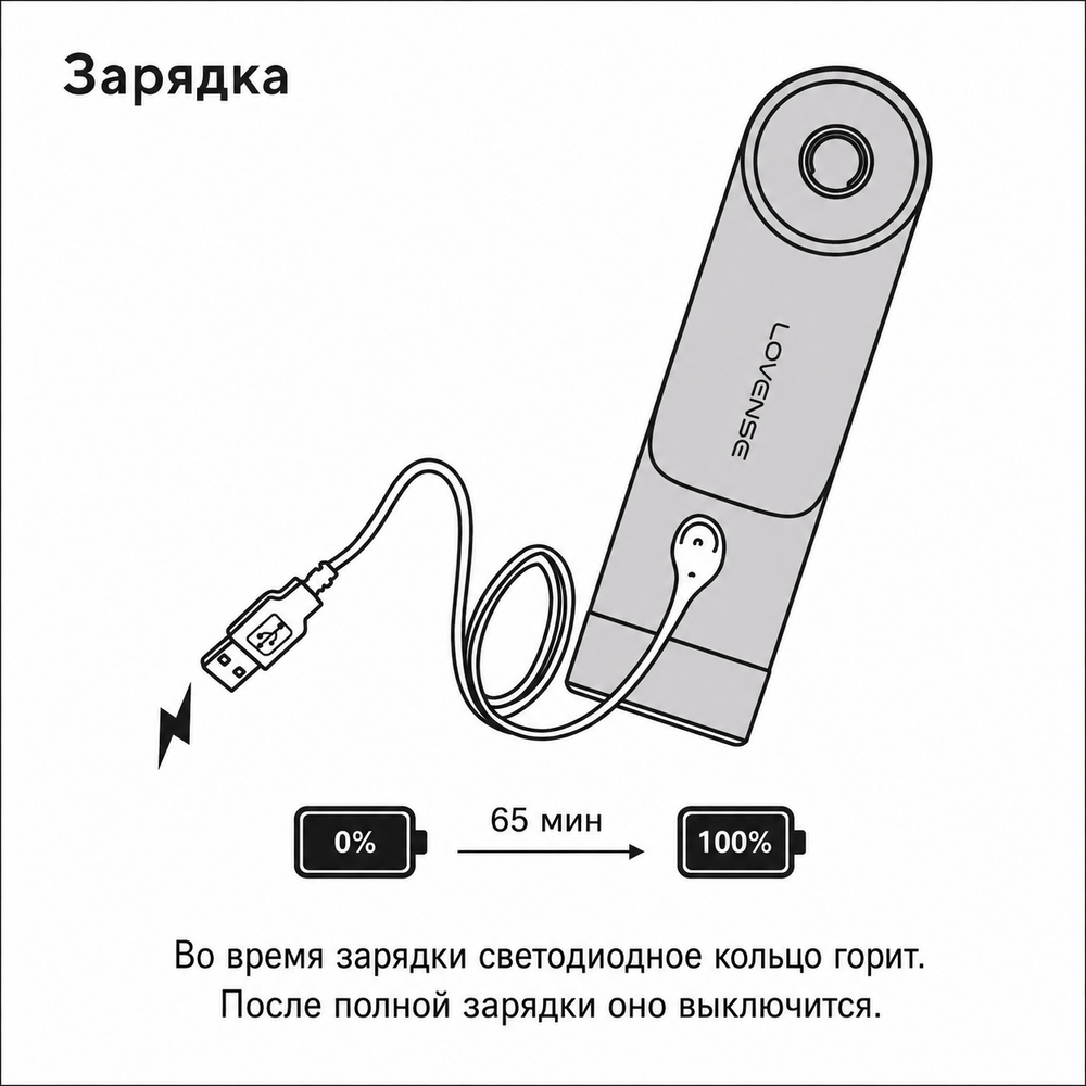 Магнитная зарядка Lovense Fizz за 65 минут
