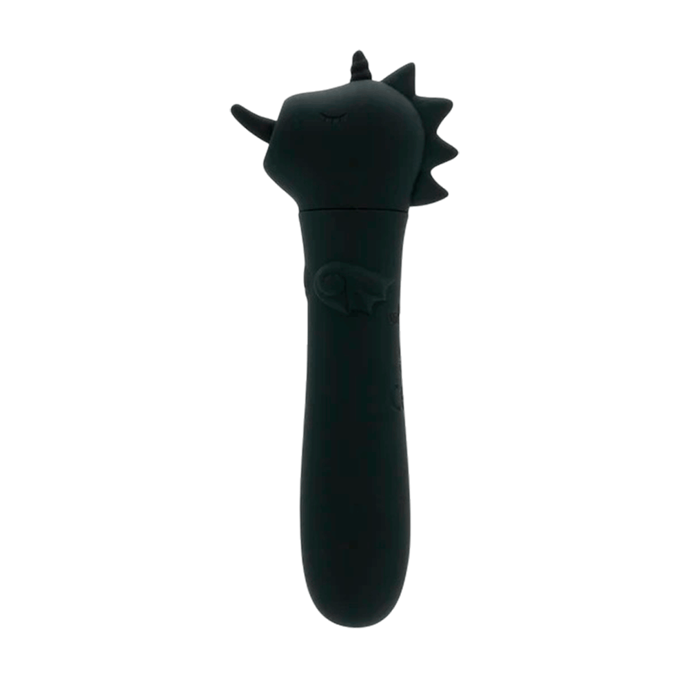 Чёрный компактный вибромассажёр Unihorn Wild Spirit USB